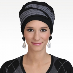 Turban Doris Noir Gris